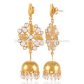 Crystal and Pearl 925 Silver jhumka Earrings